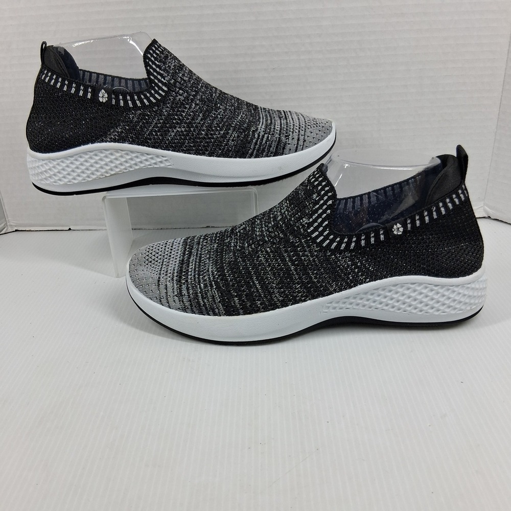 Tommy Bahama Womens Size 8‎ Black Grey Marled Knit Slip On Sneakers 06 444358